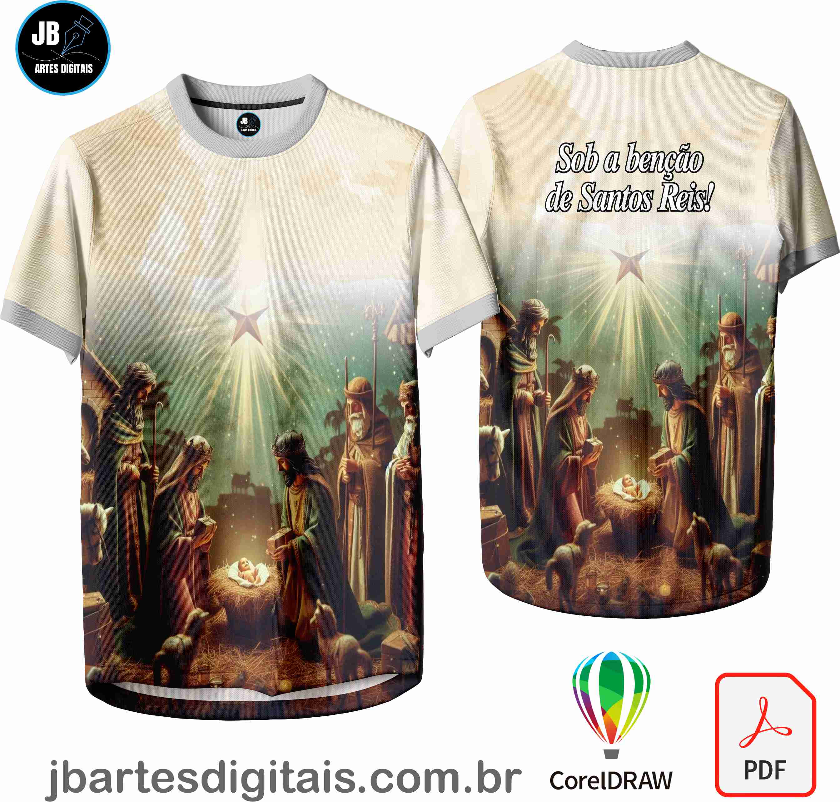 Arte camiseta Sublimação Total (TRES REIS MAGOS) 2025