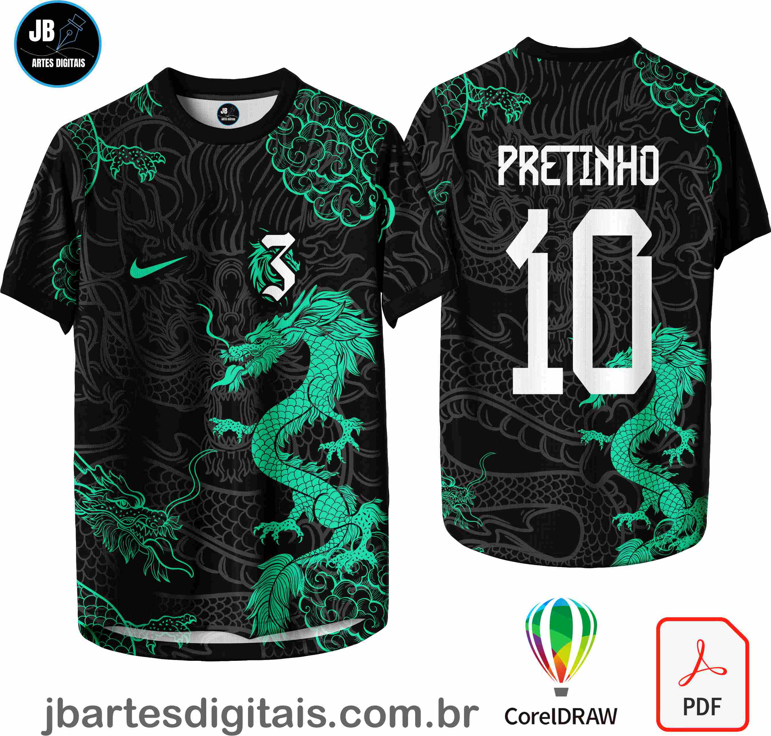 Arte camiseta Interclasse Sublimação Total (camisa dragao sd)