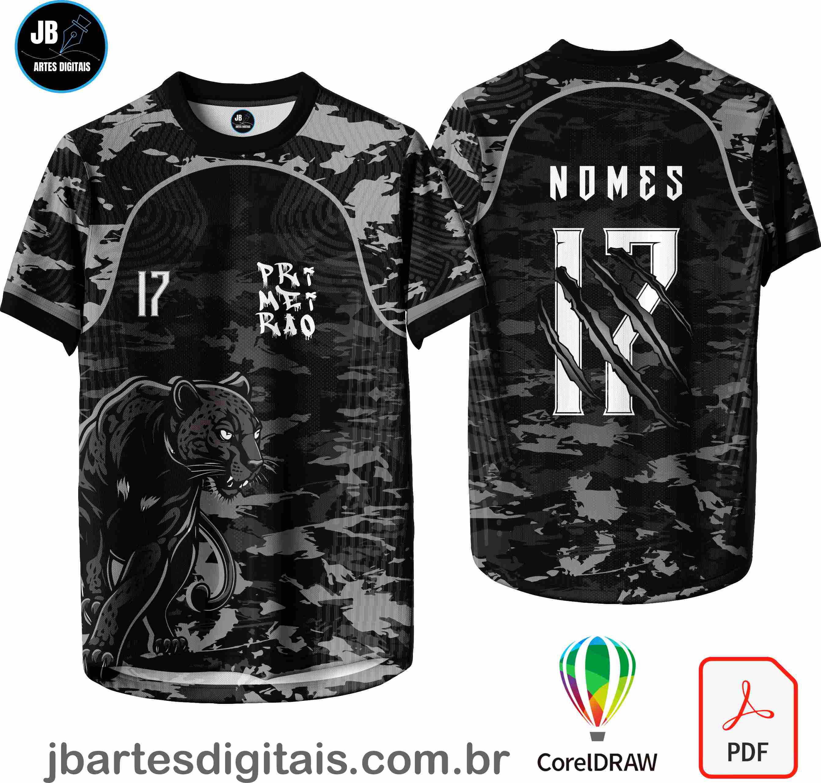 Arte camiseta Interclasse Sublimação Total (Pantera Negra Primeirao)