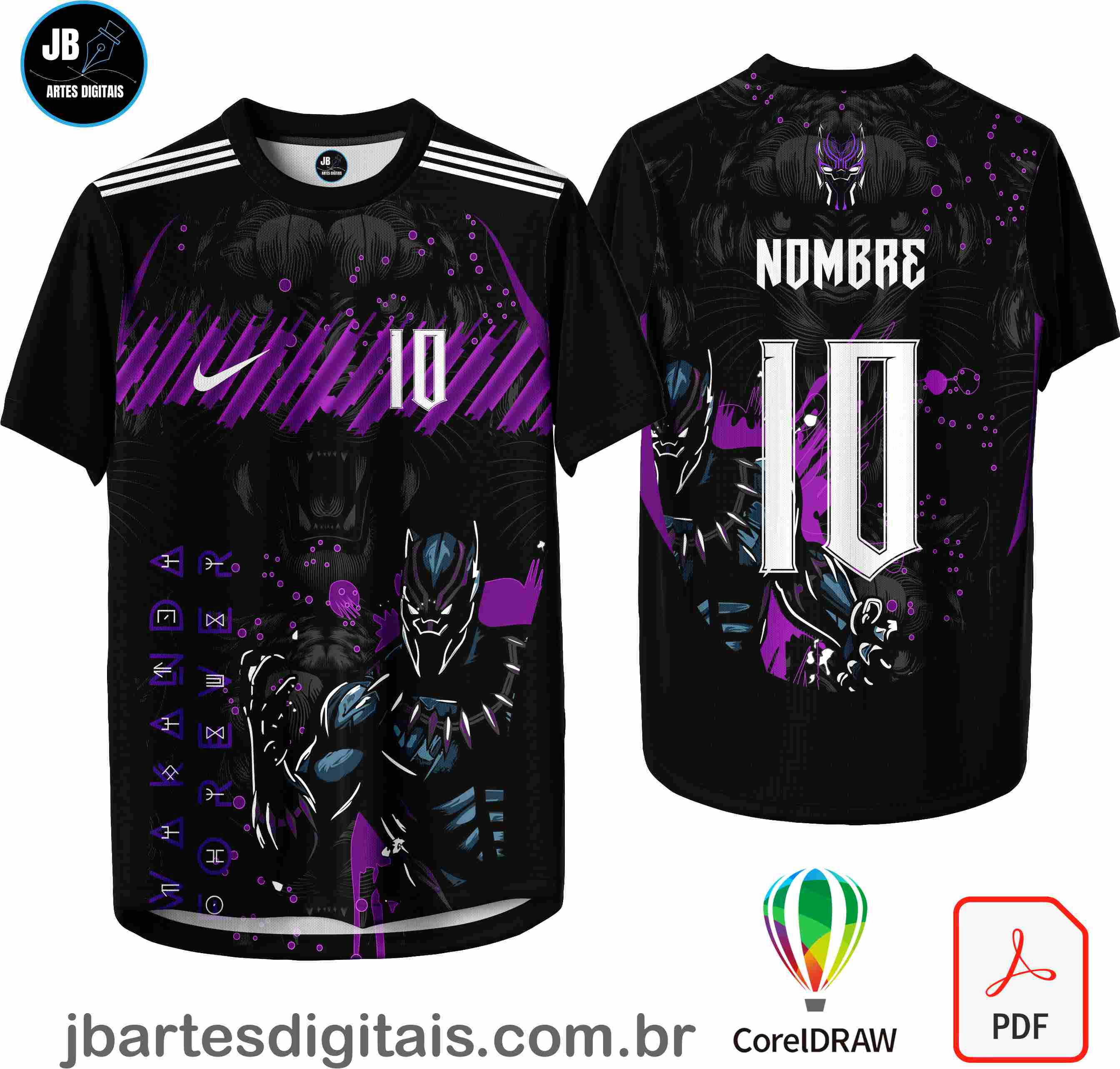 Arte camiseta Interclasse Sublimação Total (Wakanda Forever Concept Designs)