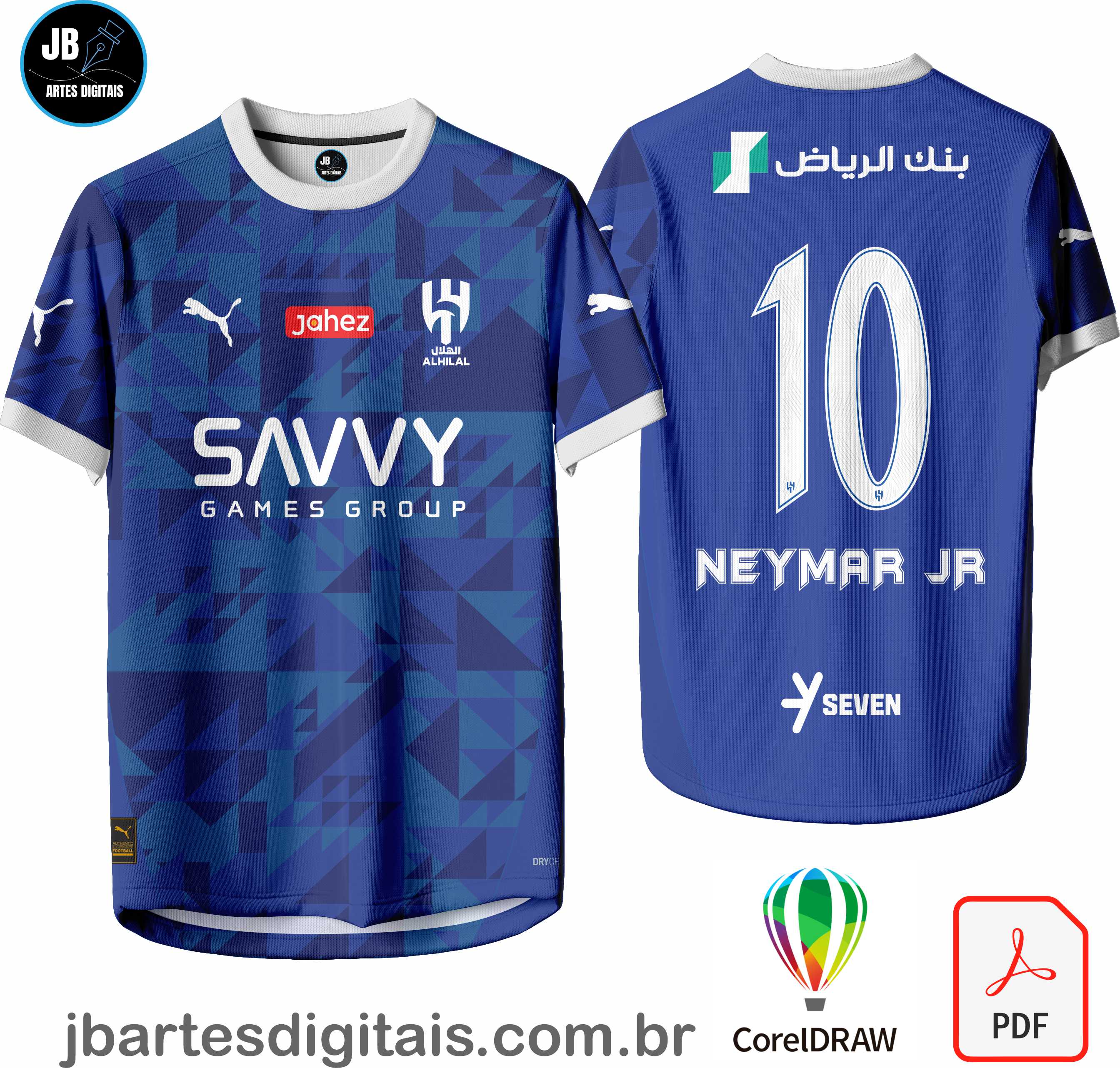Arte camiseta Futebol Sublimação Total (Al-Hilal Titular 2024-25 )