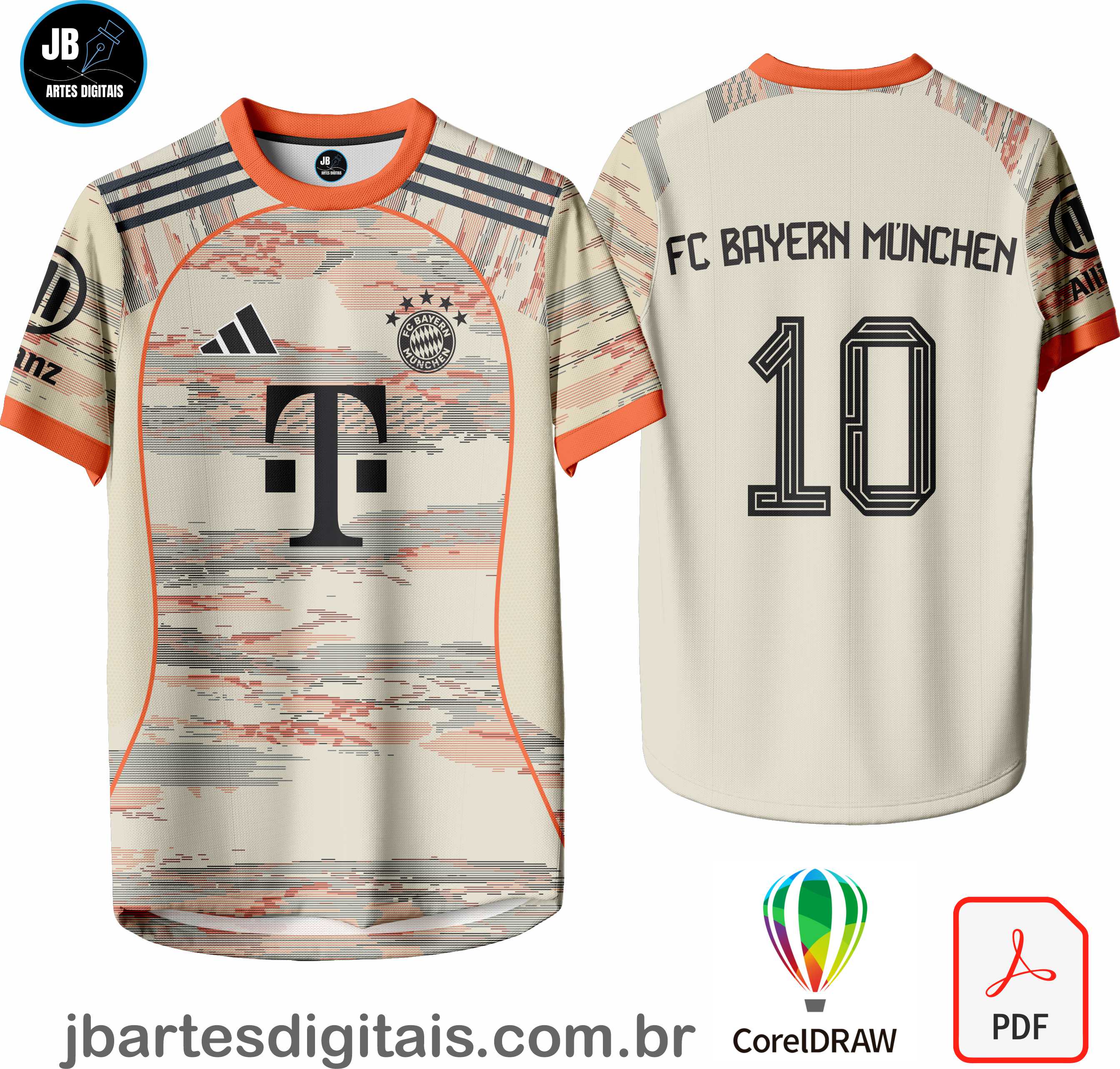 Arte camiseta Futebol Sublimação Total (Bayern München 2025-26)