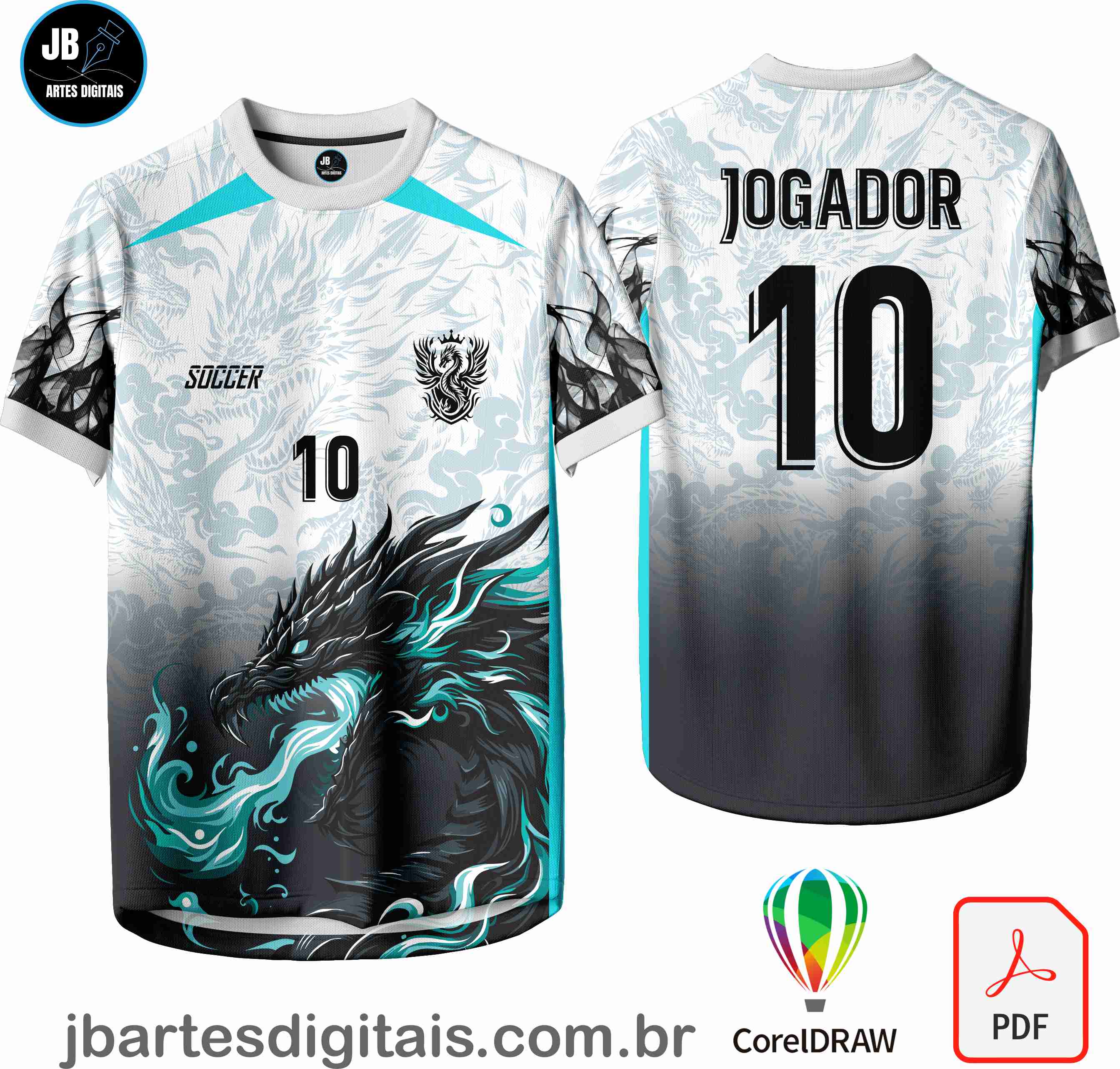 Arte camiseta Interclasse Sublimação Total (Interclasse DRAGÃO DEGRADE)