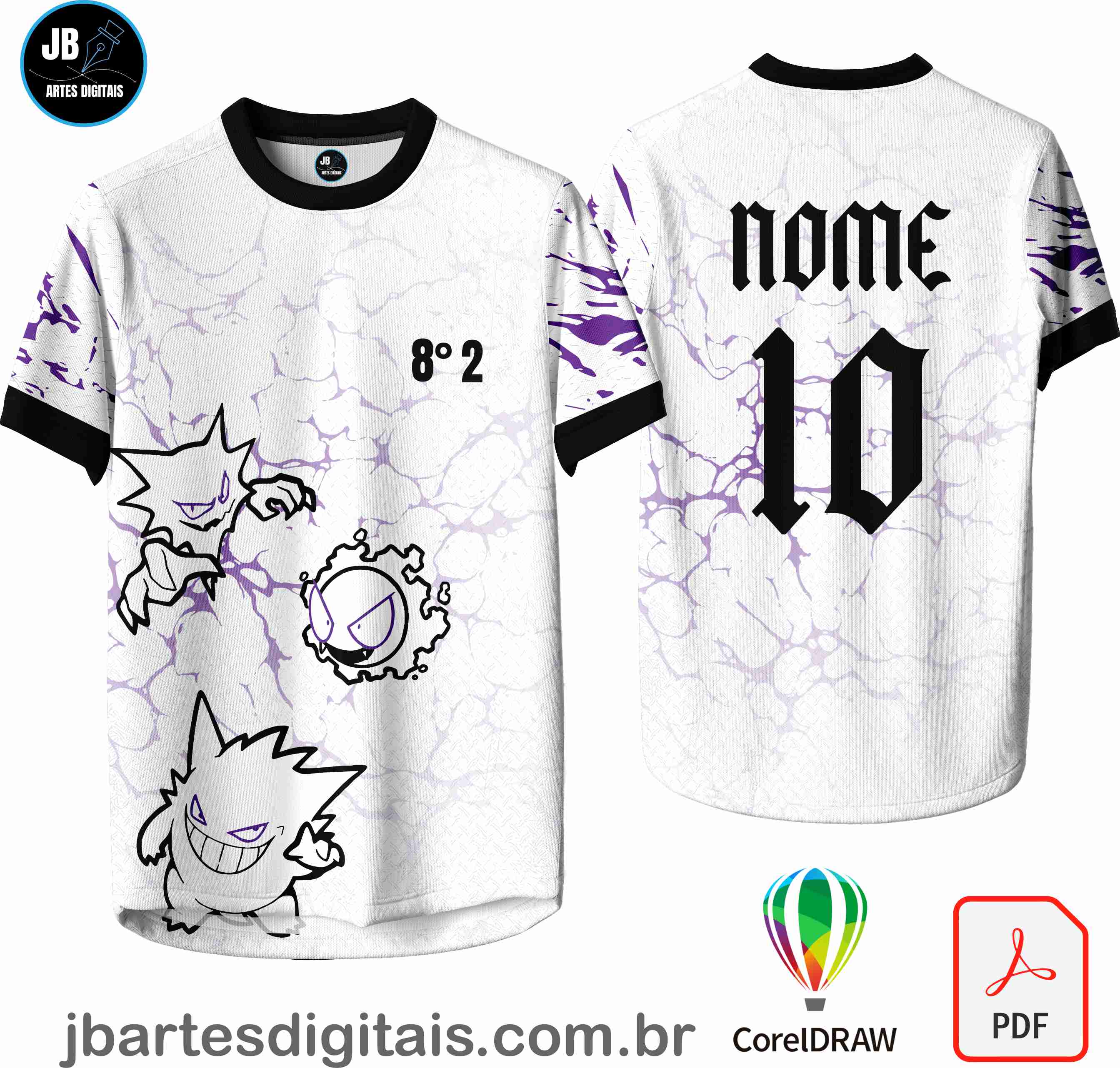 Arte camiseta Interclasse Sublimação Total (FANTASMAS BRANCA)