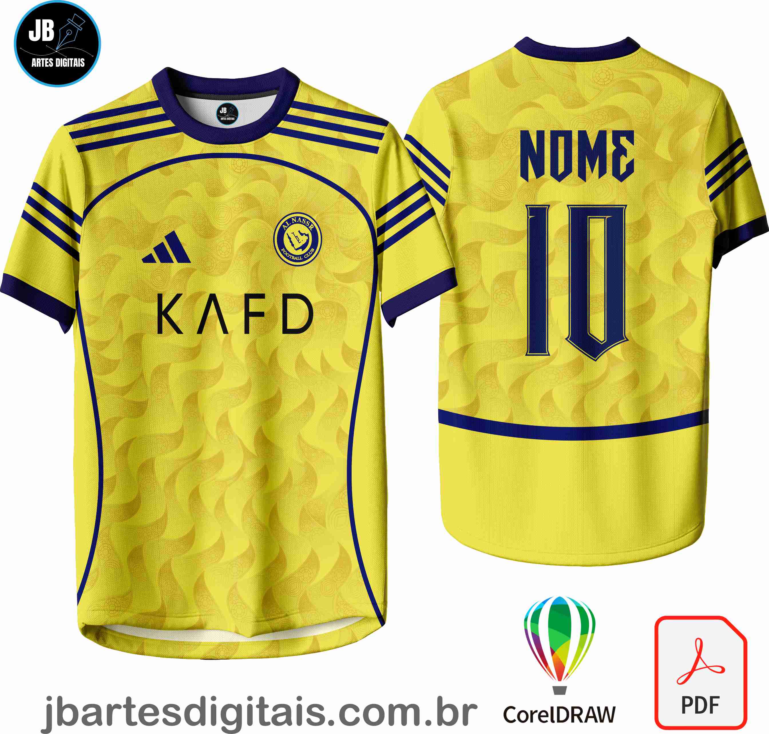 Arte camiseta Futebol Sublimação Total (AL NASSR LOCAL 2025 - 2026)