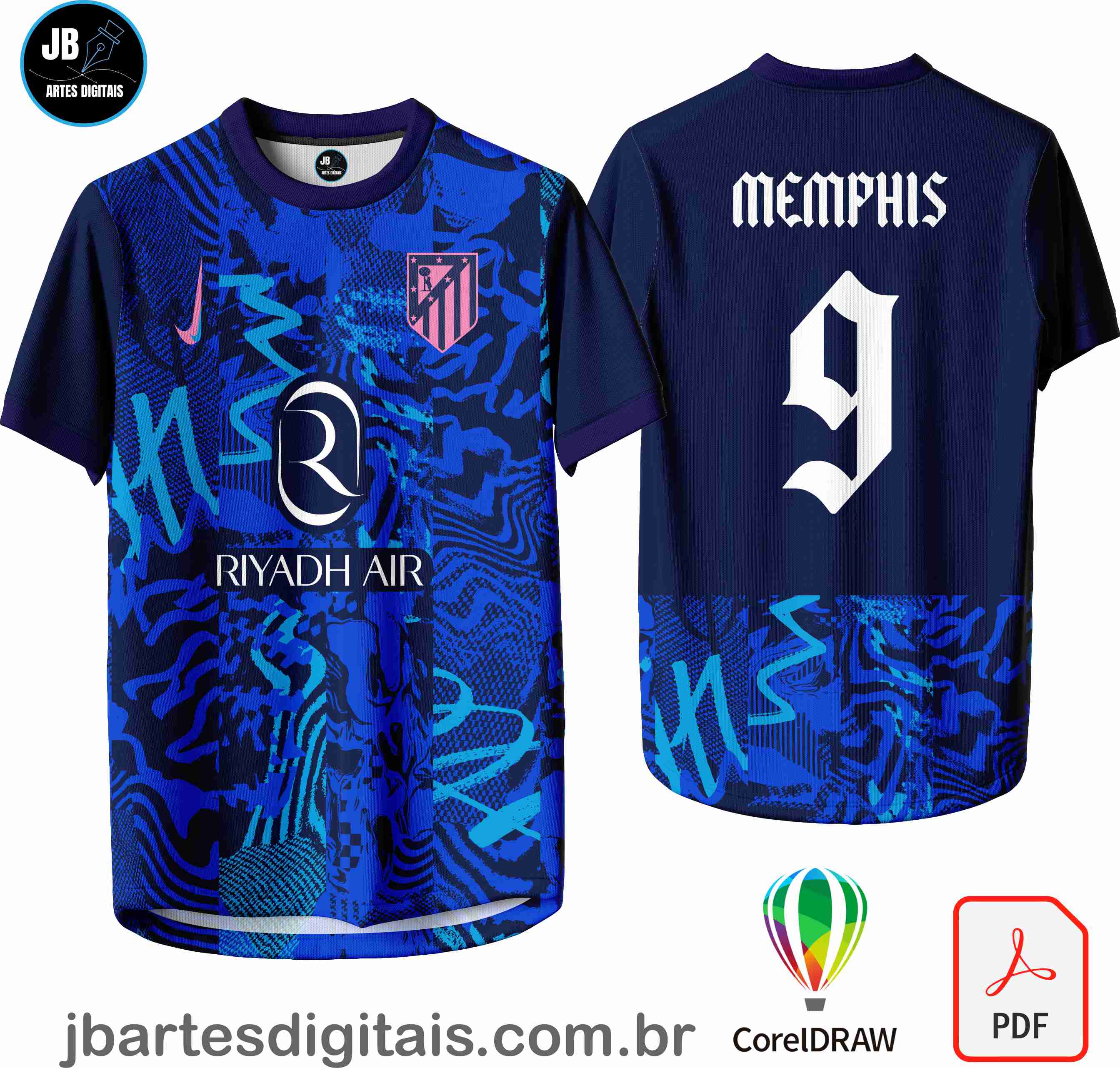 Arte camiseta Futebol Sublimação Total (Atlético Madrid 2024-25 Third Leaked)