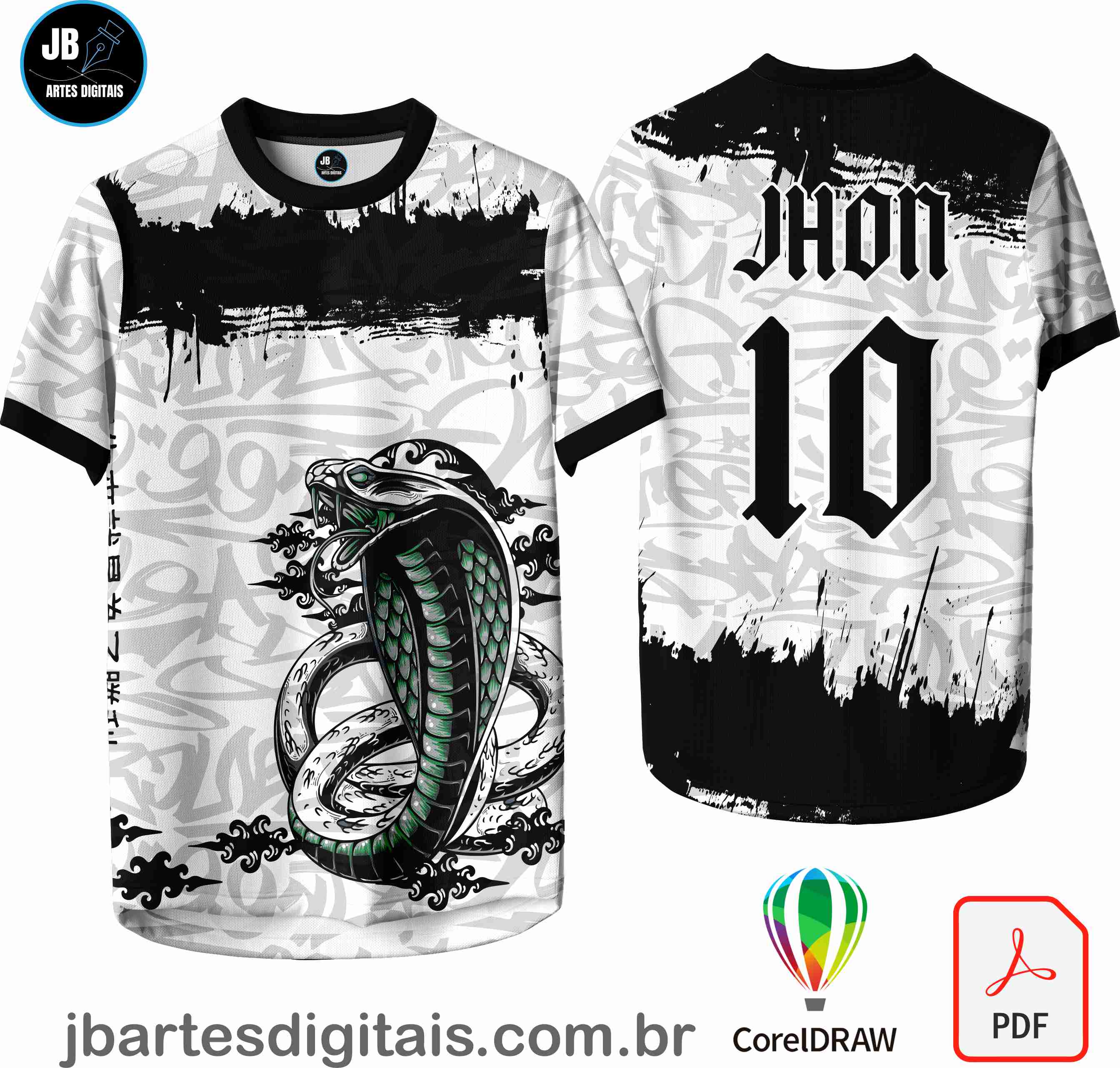 Arte camiseta Interclasse Sublimação Total (SERPENTE NAJA DESERTO)