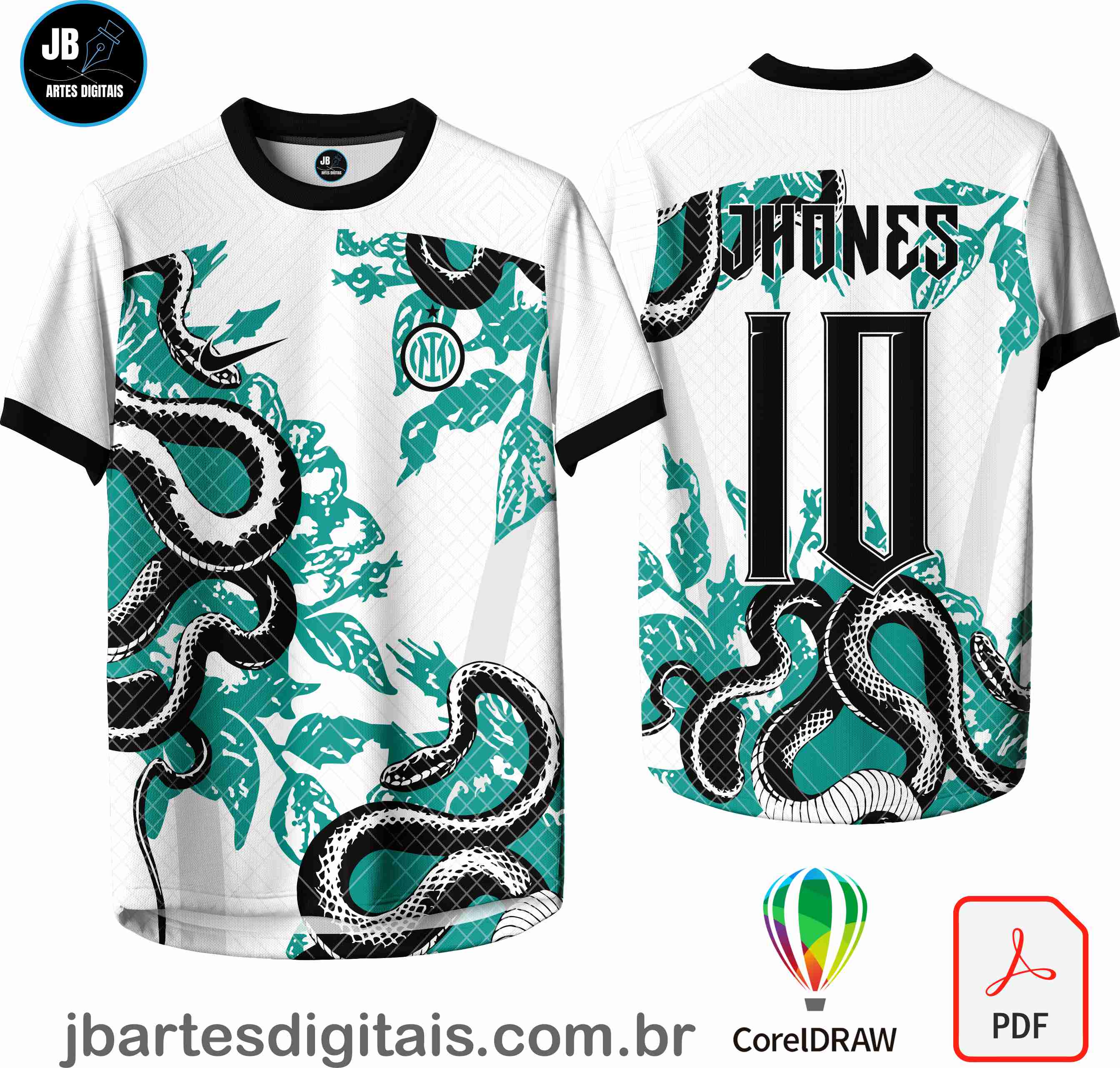 Arte camiseta Interclasse Sublimação Total (Patter - Inter Milan Snake 24)