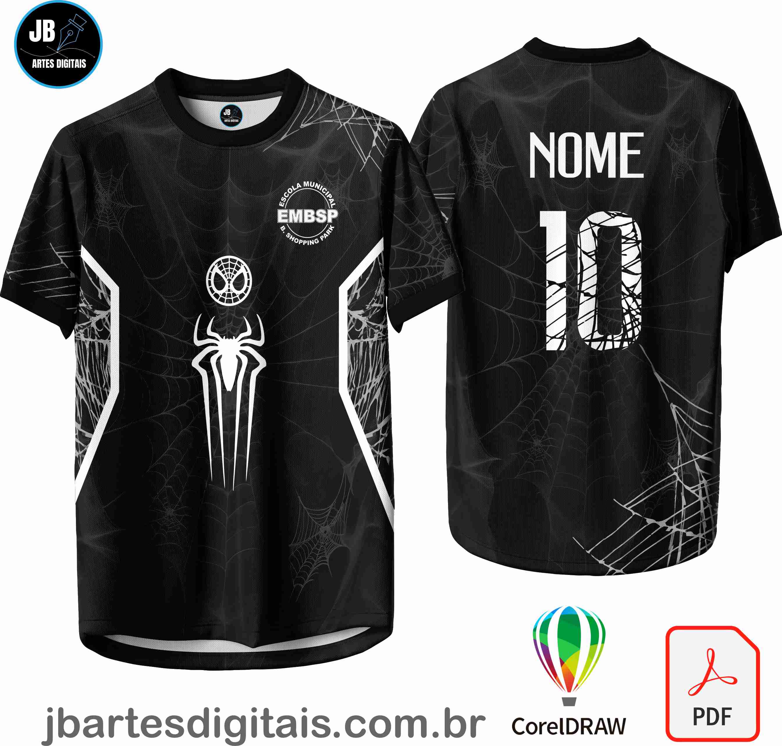 Arte camiseta Interclasse Sublimação Total (HOMEM ARANHA DARK)