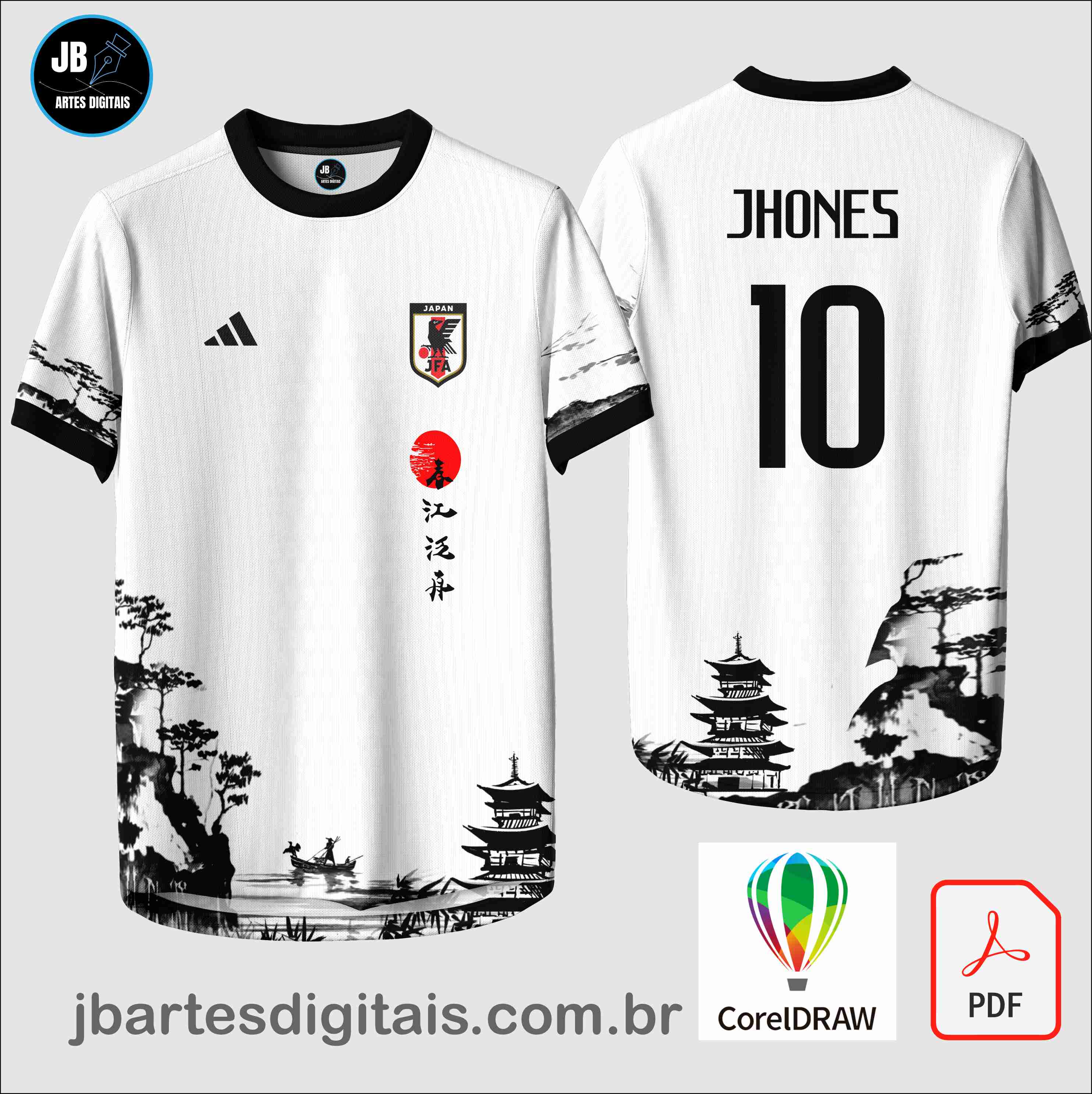 Arte camiseta Interclasse Sublimação Total (Patter - Japon Samuari Blue 24)