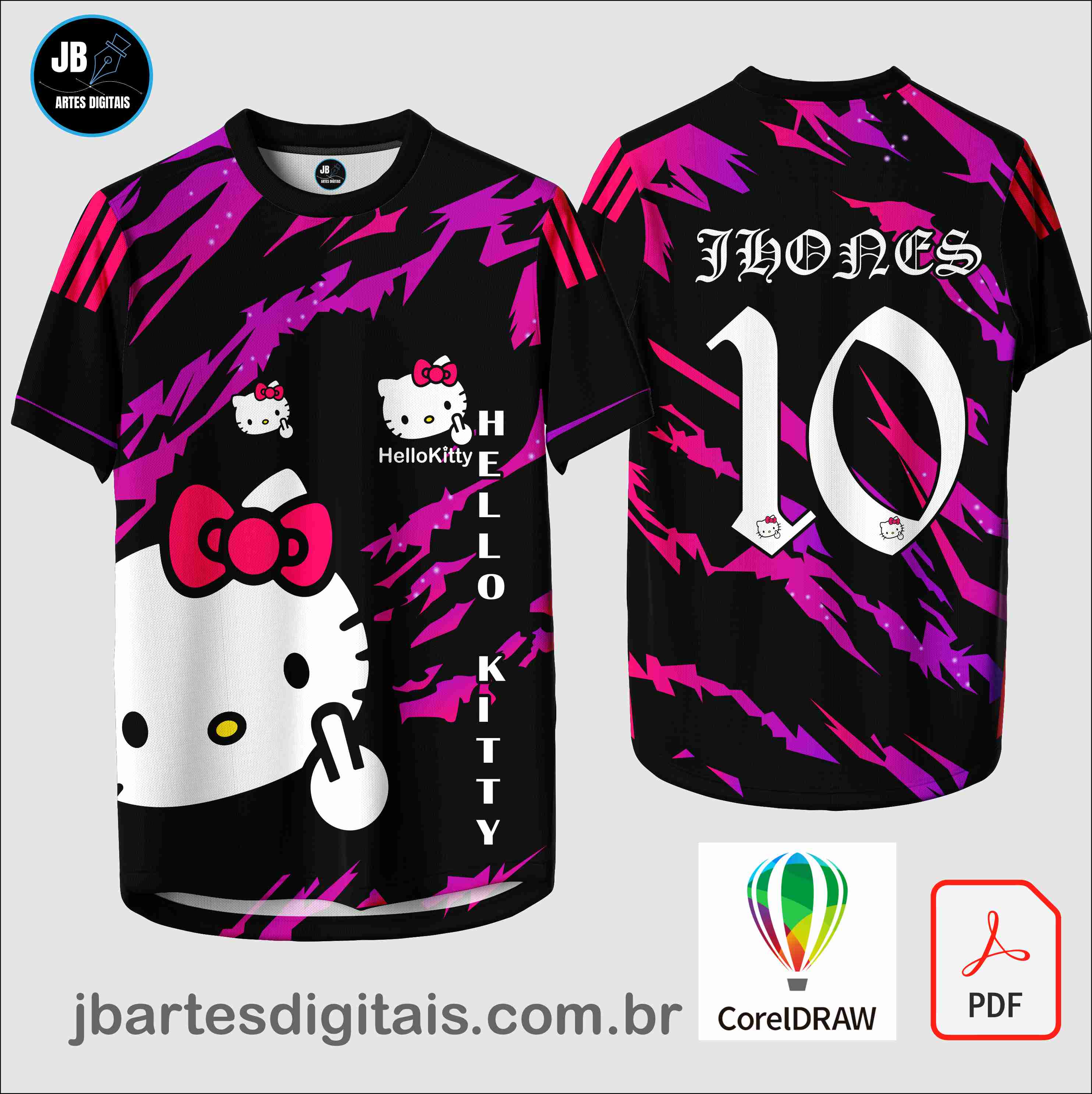 Arte camiseta Interclasse Sublimação Total (Patter - Hello Kitty 01 24)