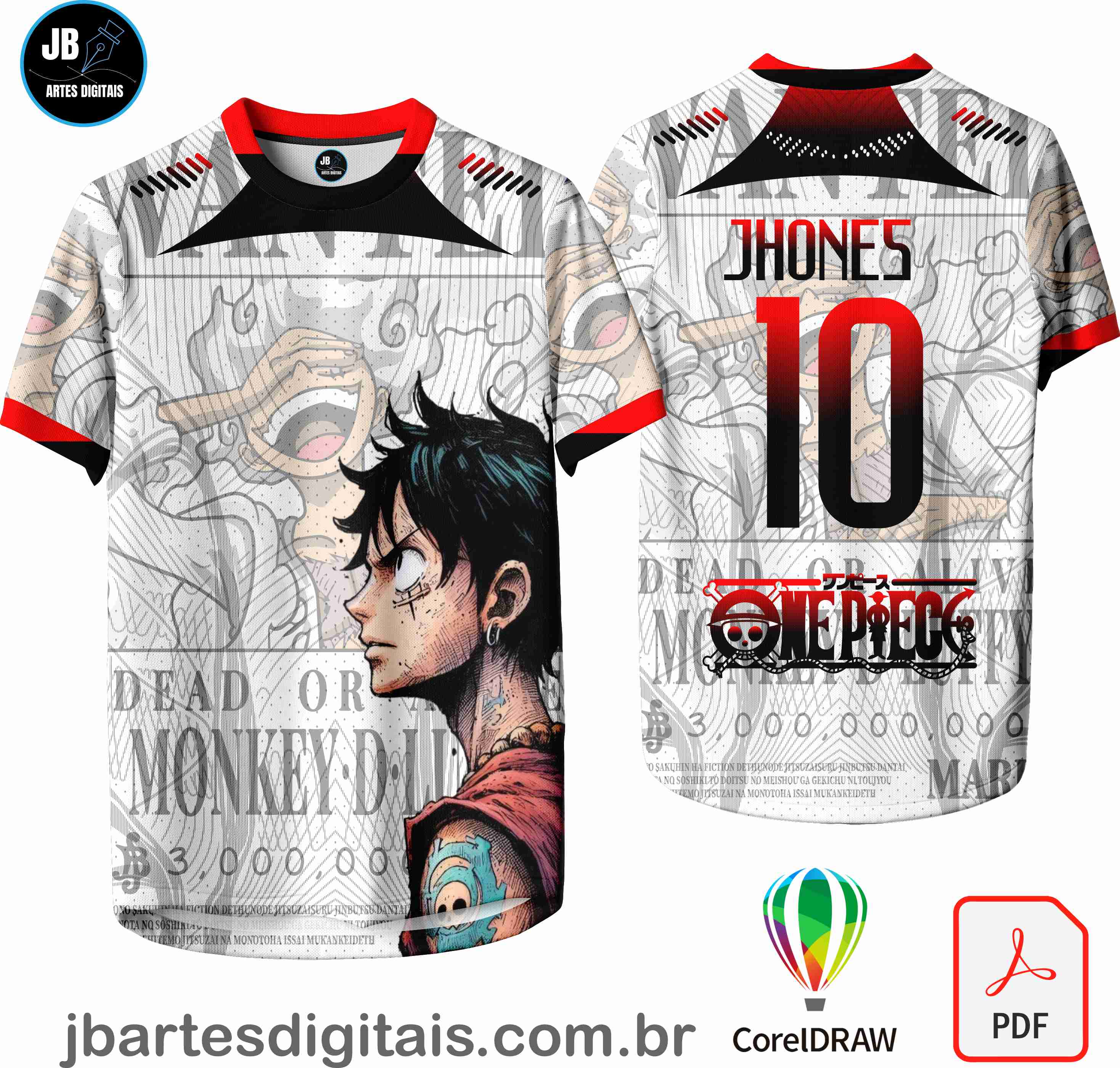 Arte camiseta Interclasse Sublimação Total (Patter - Luffy Tattoo 24)