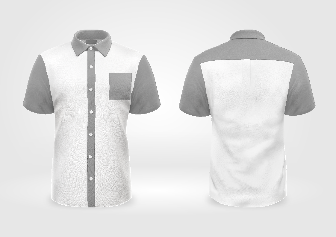 MOCKUP EDITÁVEL FORMATO COREL DRAW (FRENTE E VERSO - Camisa Social Manga Curta )