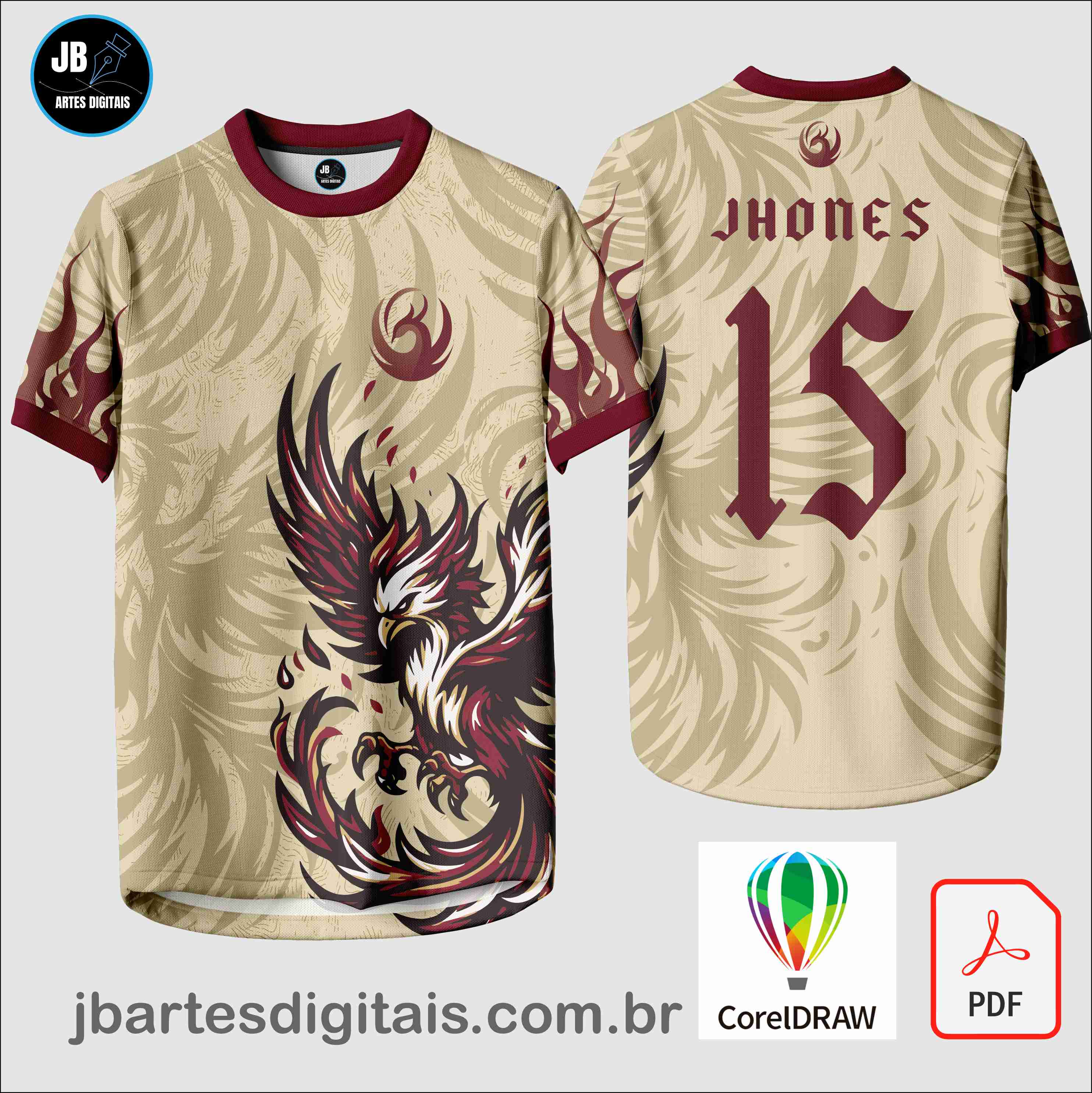 Arte camiseta Interclasse Sublimação Total (FENIX RED INTERCLASSE)