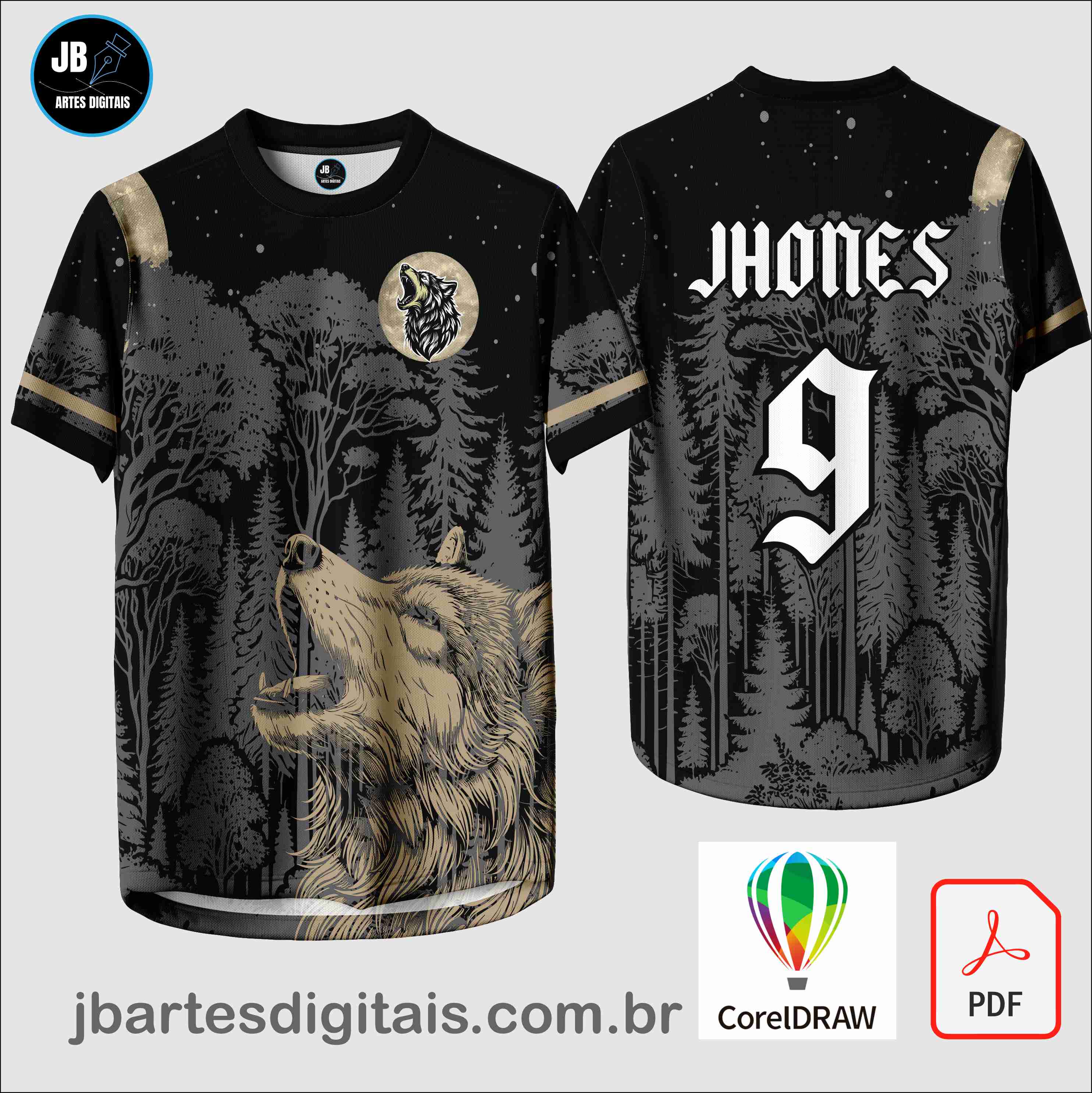 Arte camiseta Interclasse Sublimação Total (INTERCLASSE WOLF PATTER)