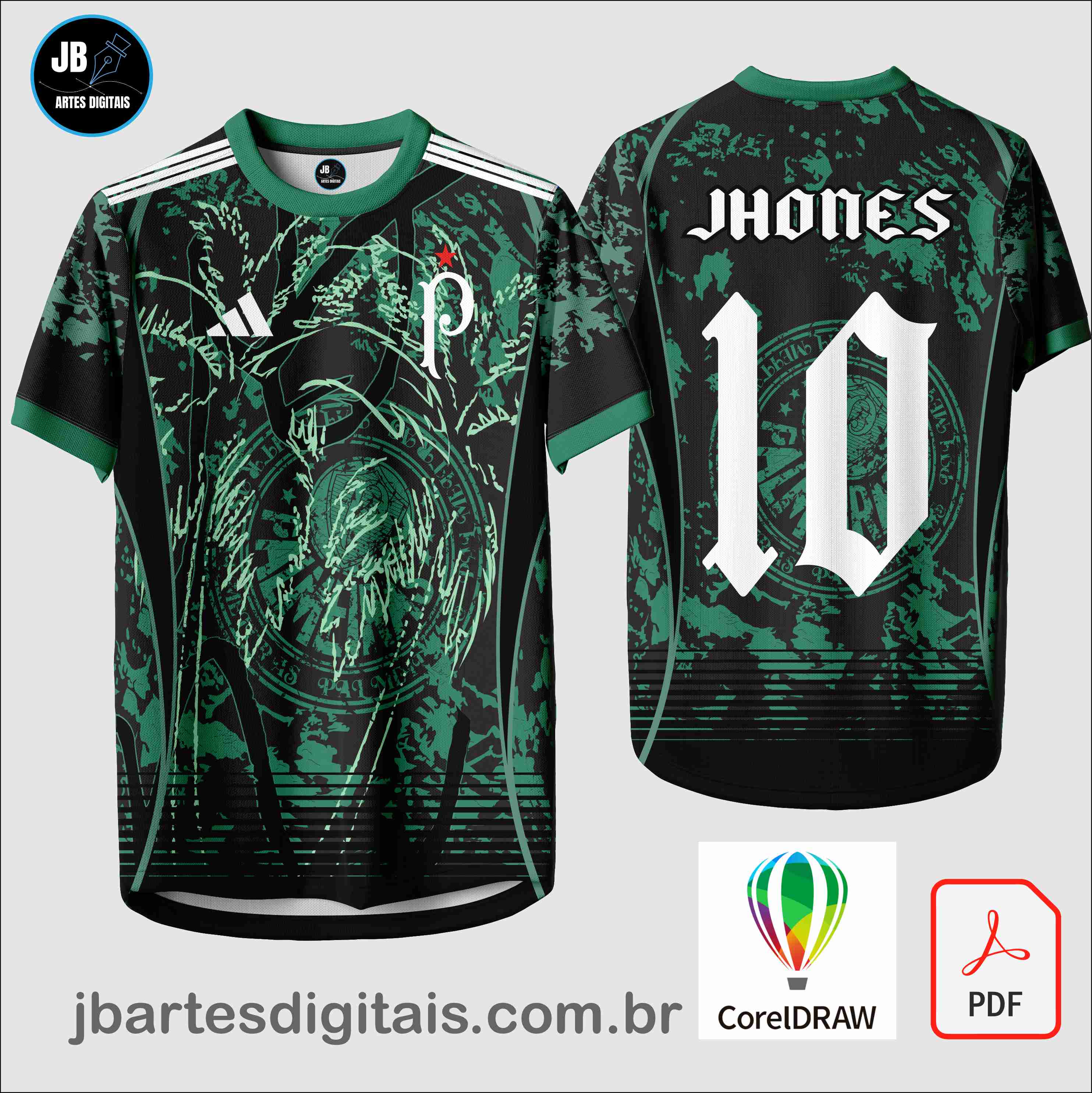Arte camiseta Futebol Sublimação Total (VERDAO FANTASY)