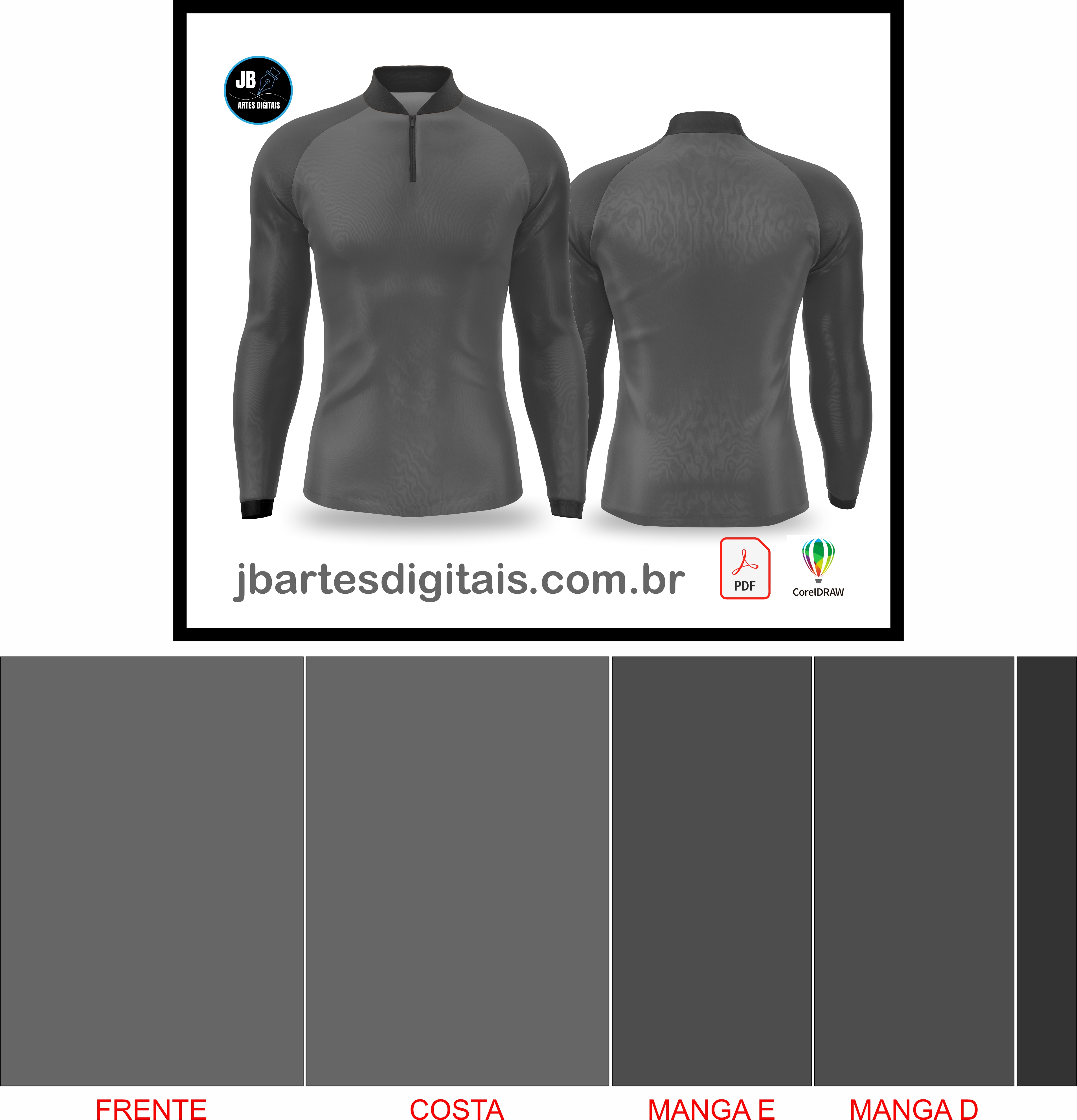 CRIADOR AUTOMÁTICO DE MOCKUPS CORELDRAW (PESCA MANGA LONGA RAGLAN)