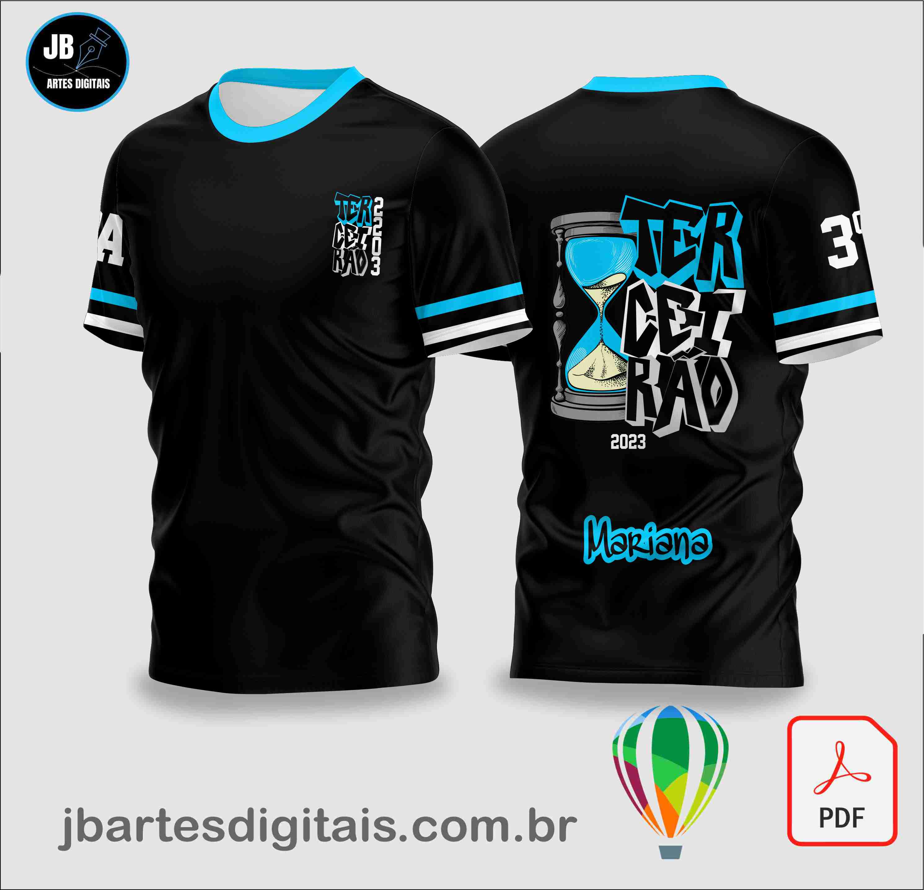 Camisa Terceirao ampulheta (COREL DRAW)