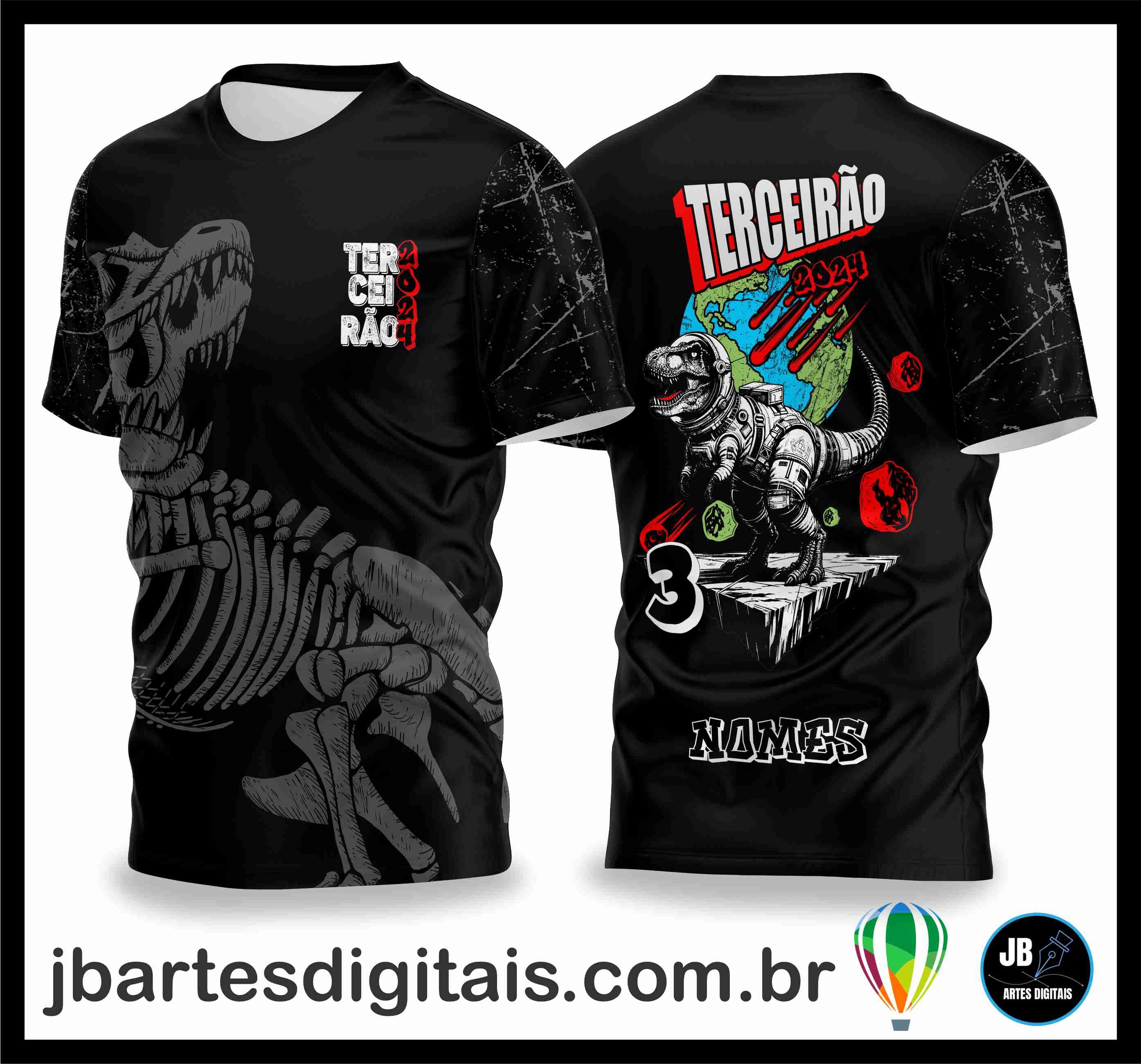 camisa terceirao t rex (COREL DRAW)