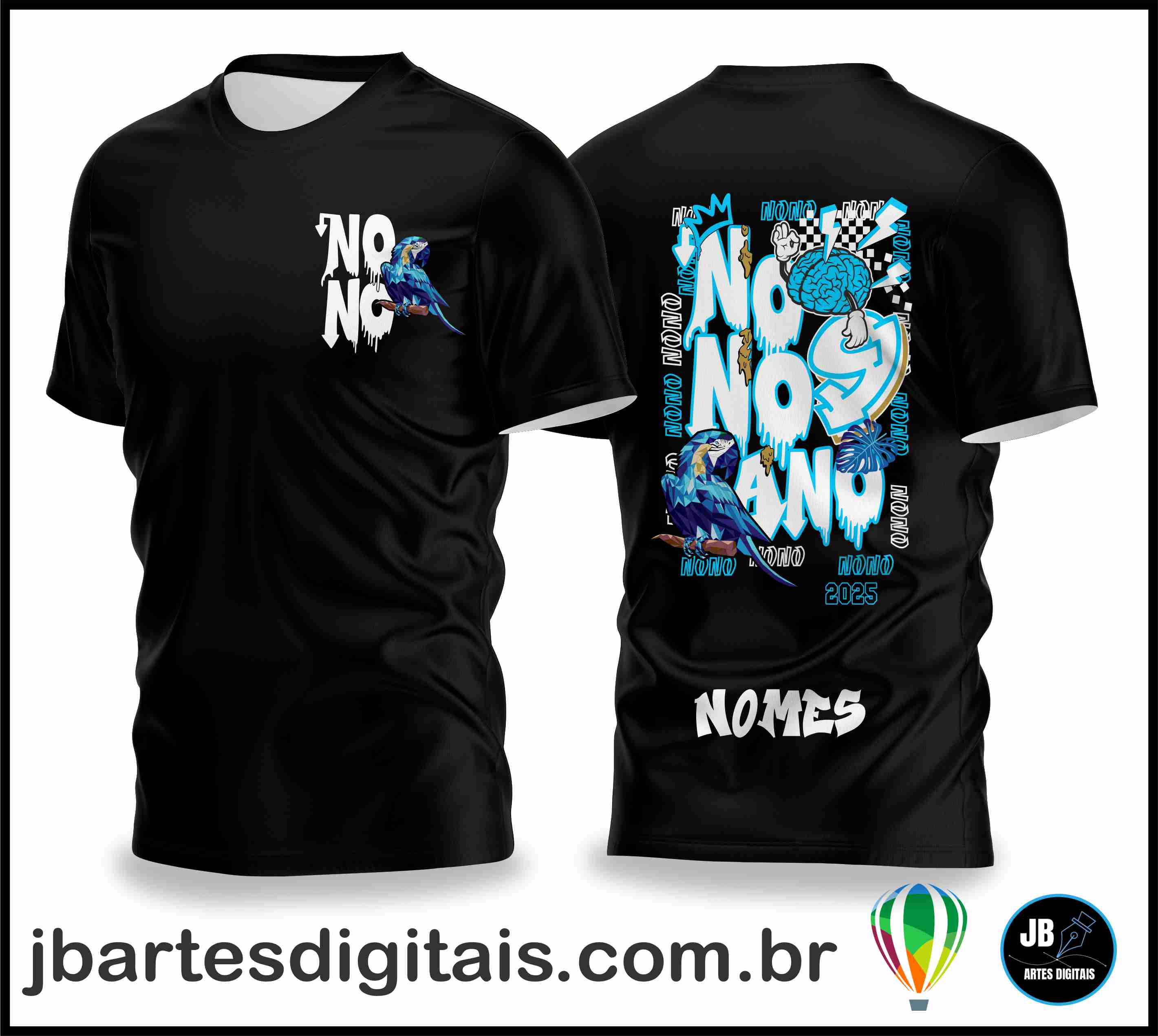 Camisa nono ano arara (COREL DRAW)