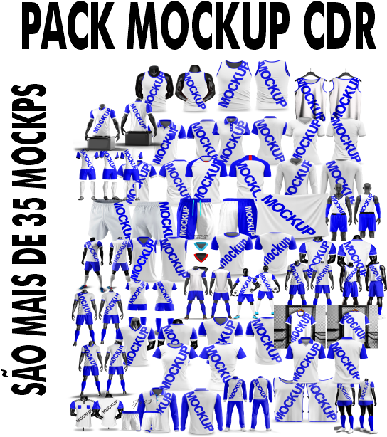 PACK COM MAIS DE 35 MOCKUPS EDITAVEIS EM COREL DRAW