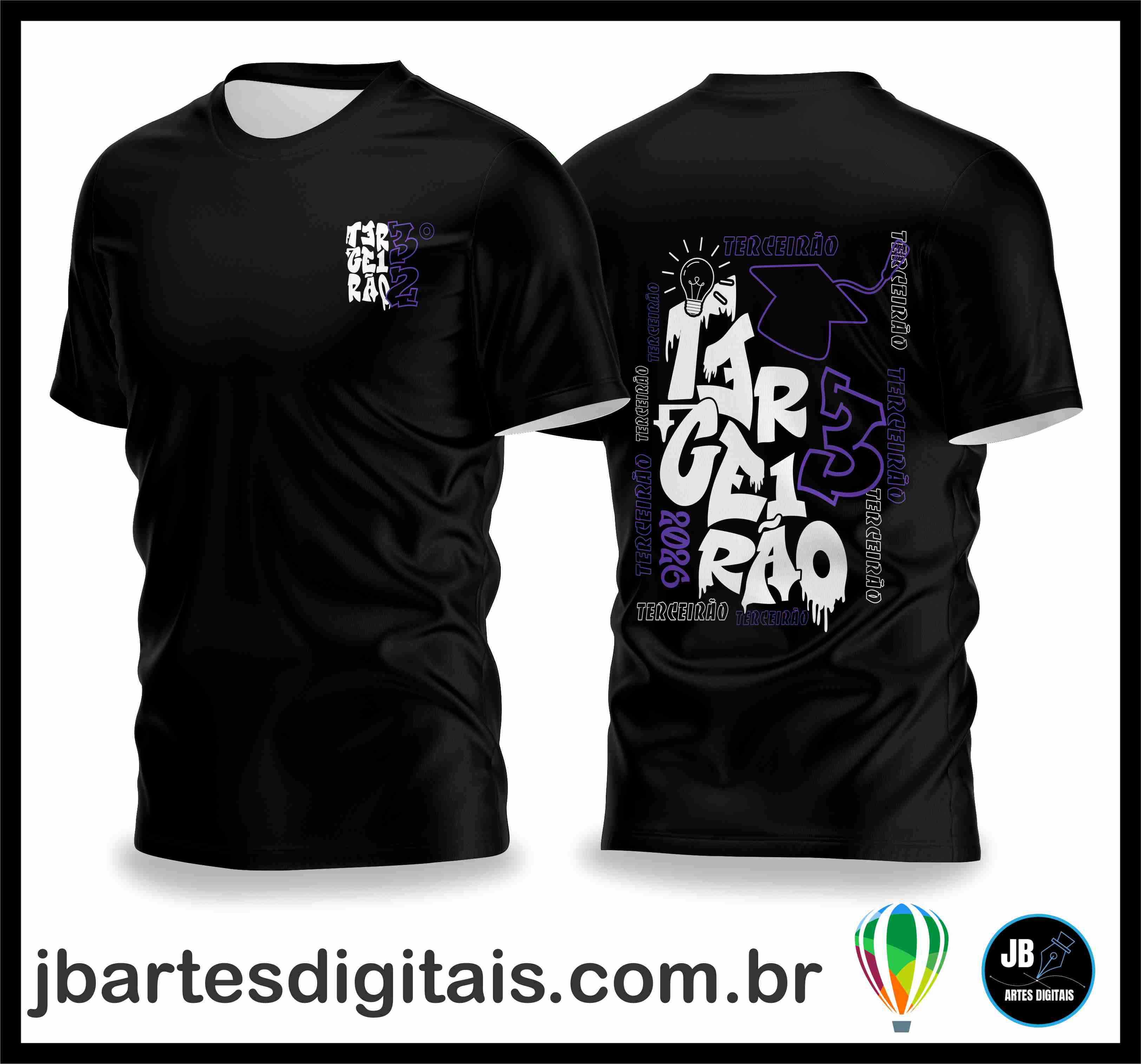 Camisa terceirao - lampada 2024 (COREL DRAW) + BRINDE: (MAIS DE 600 FONTES EXCLUSIVAS)