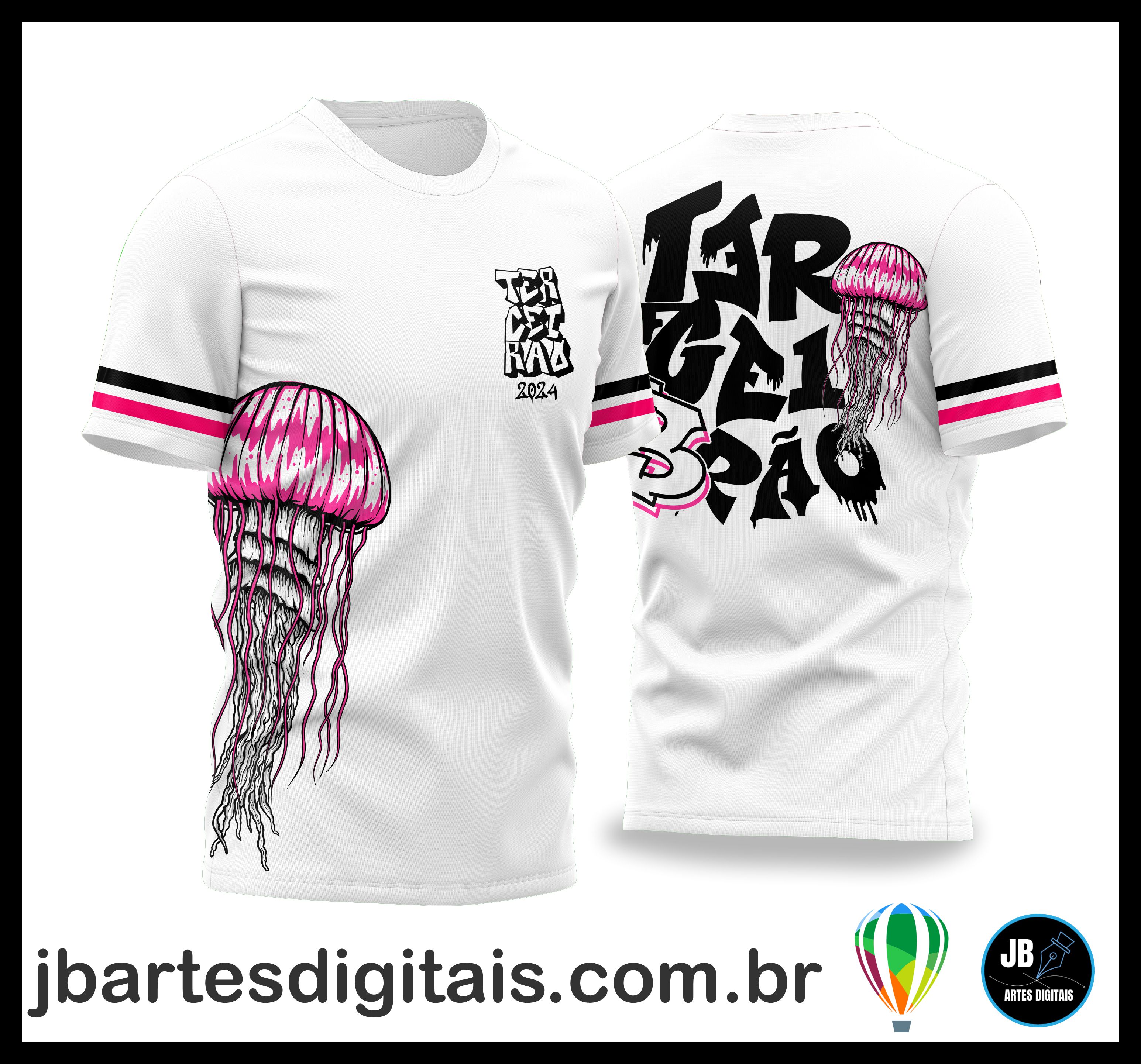 Camisa Terceirão 2024 Medusa do Mar - Água Viva (COREL DRAW) + BRINDE: (MAIS DE 600 FONTES EXCLUSIVAS)