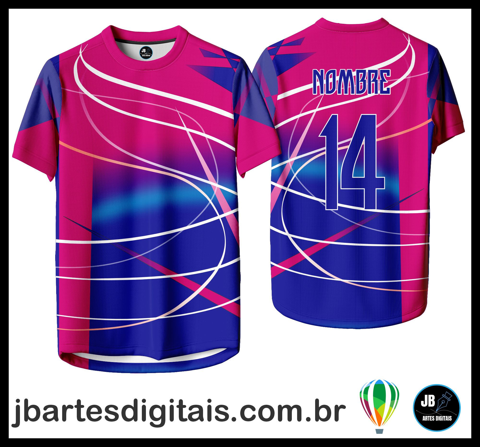 Arte camiseta Futebol Sublimação Total (Perzoanlizado Rosa)