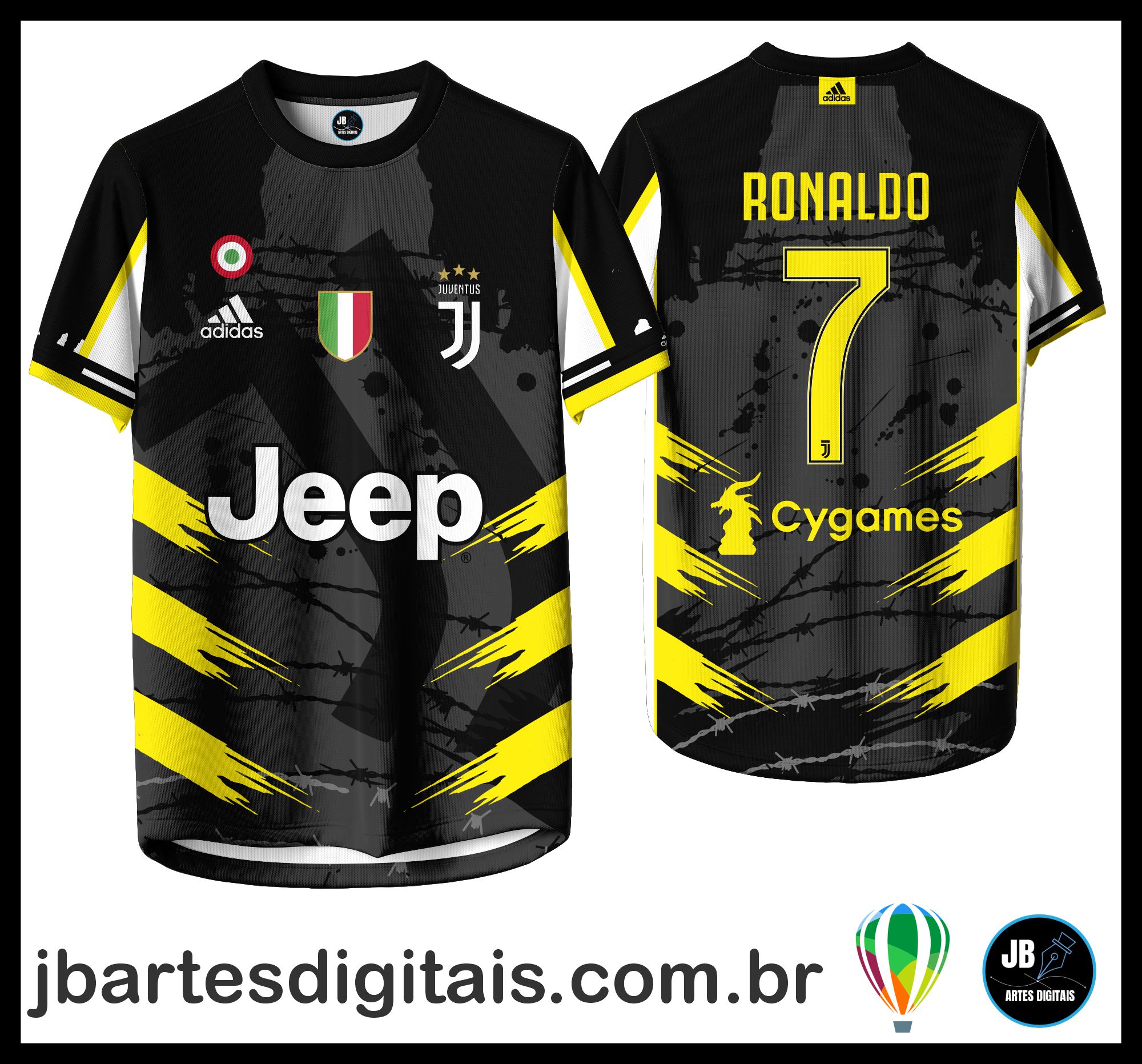 Arte camiseta Futebol Sublimação Total (JUVENTUS AMARILLO)
