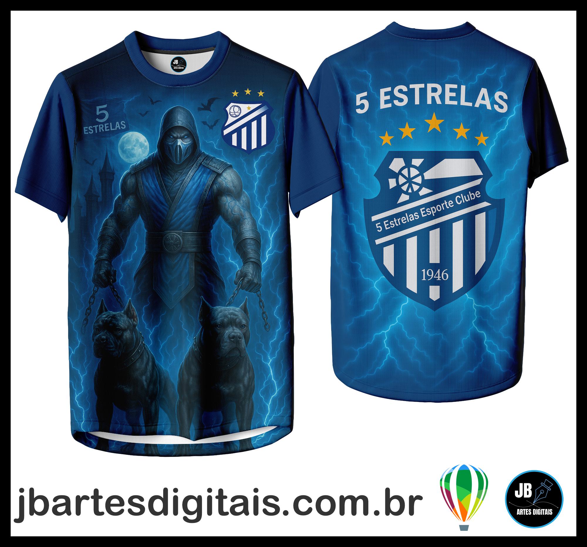 Arte camiseta Futebol Sublimação Total (5 Estrelas Sporte Clube)
